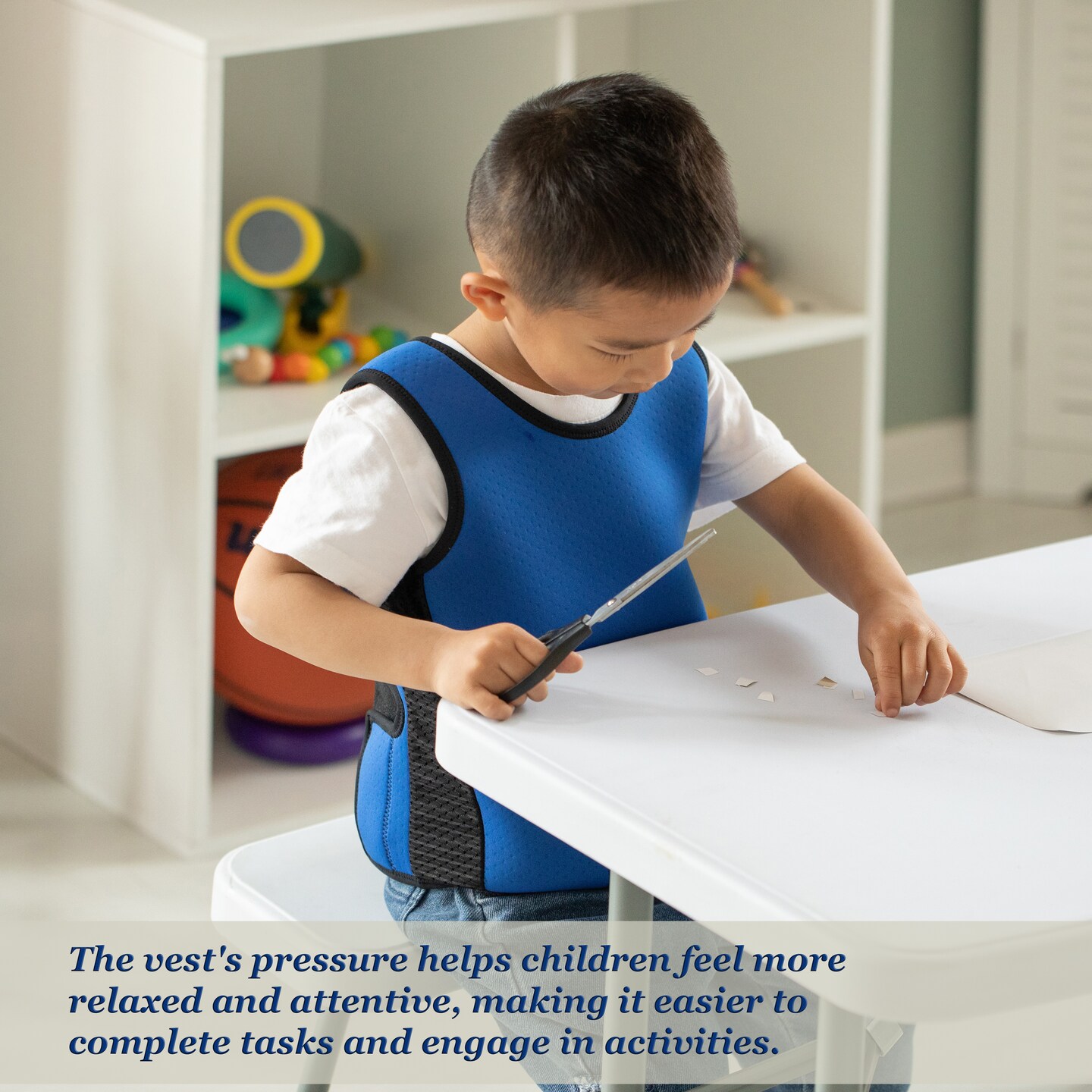 Weighted Sensory Compression Vest for Calming Deep Pressure Therapy and Sensory Integration in Autism, ADHD, and Special Needs Individuals