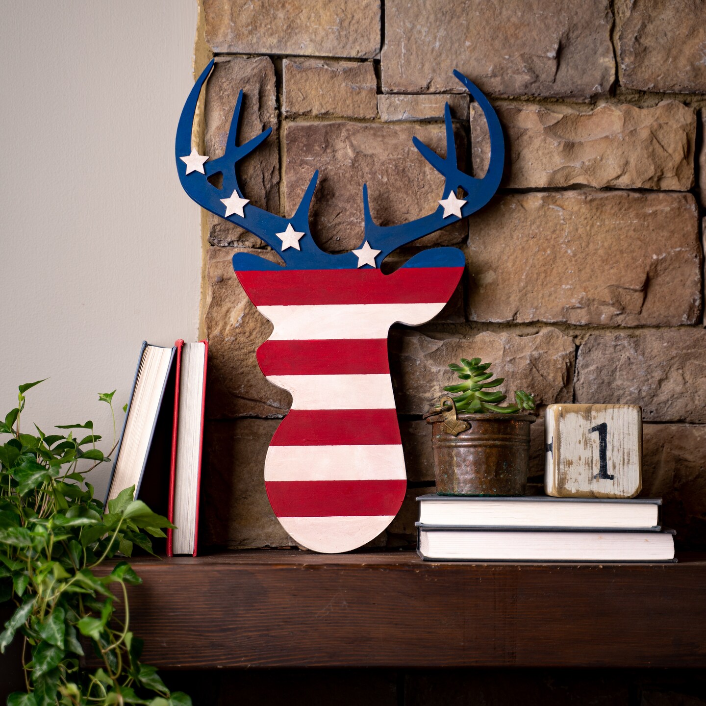 20 in. Unfinished Wooden Deer Head Shape