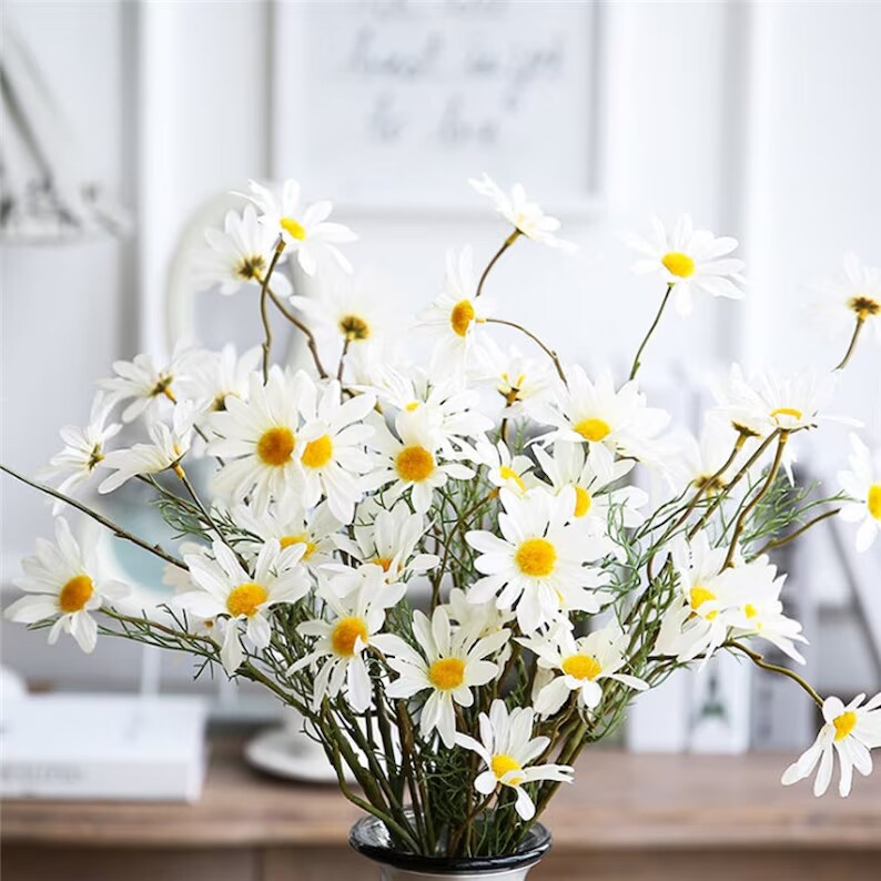 6pcs Fake Gerber Daisy for Home Decoration Wildflowers Spring Flowers for Wedding Decoration