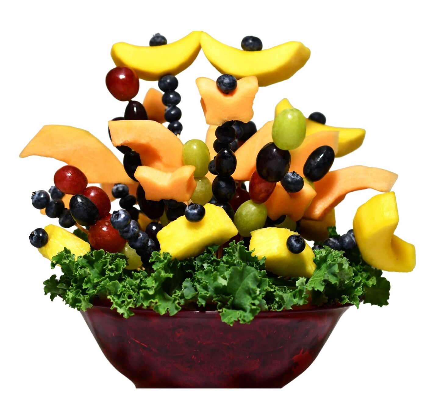 Skewer Food Server, The Stylish Square Set Includes 100 All Natural Bamboo Skewers to display bite-sized fruits, vegetables, meats, cheese, desserts, and other appetizers.