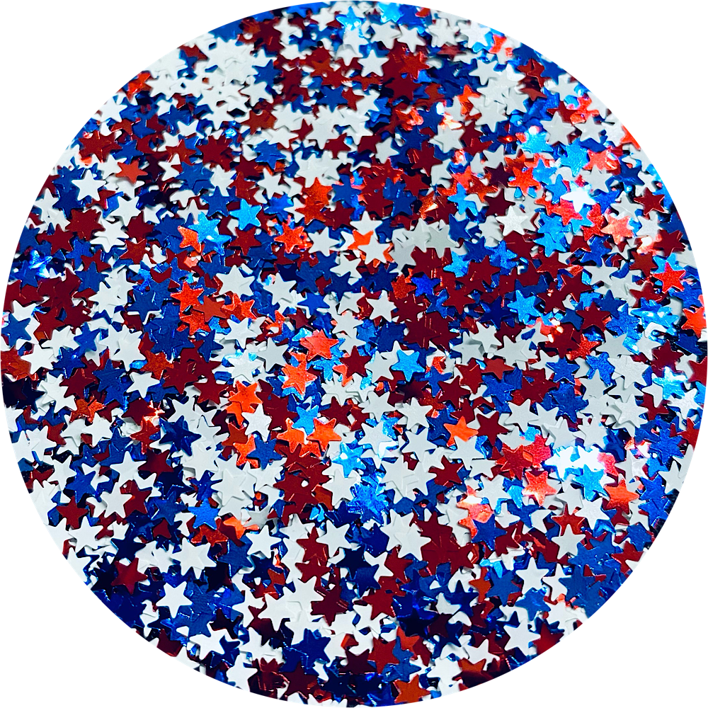 Polyester Glitter - Patriotic Stars Glitter Shape by Glitter Heart Co.™