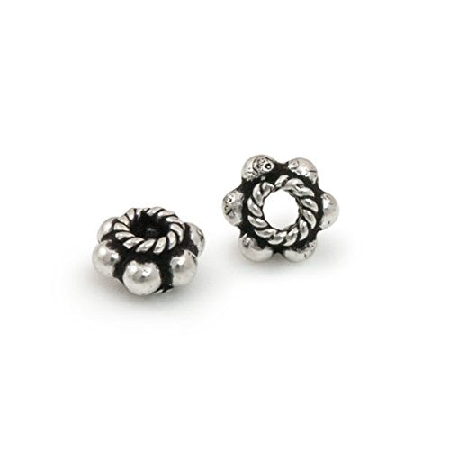 Bali Style Flower Bead 7x4mm Sterling Silver Michaels