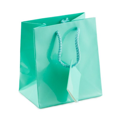 Gift Bag Small Glossy Teal Blue (Package of 20)