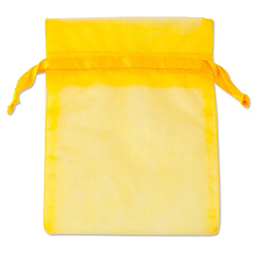 Organza Drawstring Bags 4x5 Yellow (Package of 10)