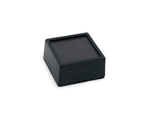 Glass Top Black Gem Jar 1-3/8" Square with Reversible Black and White Botton Pad (Package of 12)