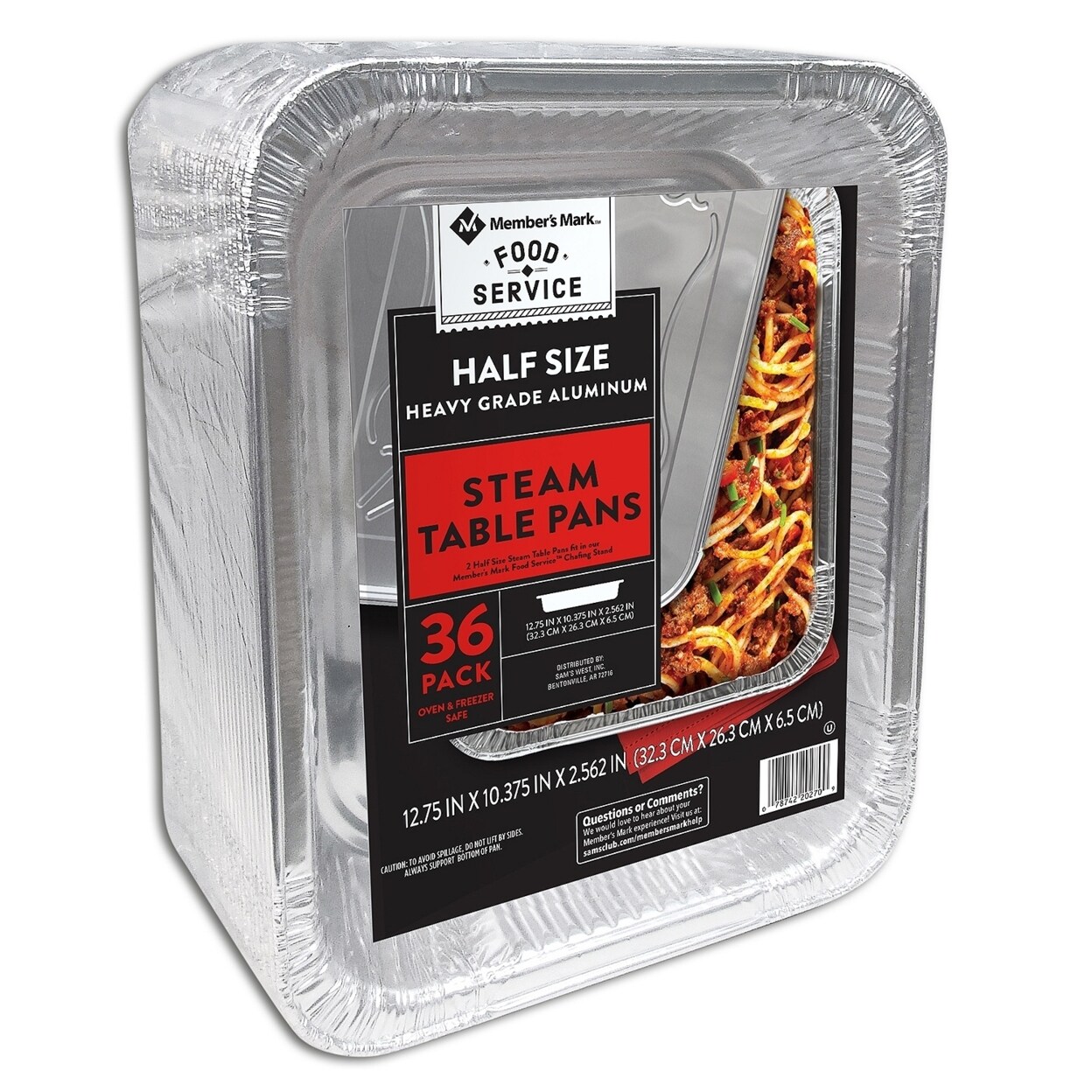 Members Mark Aluminum Steam Table Pans Half Size (36 Count)