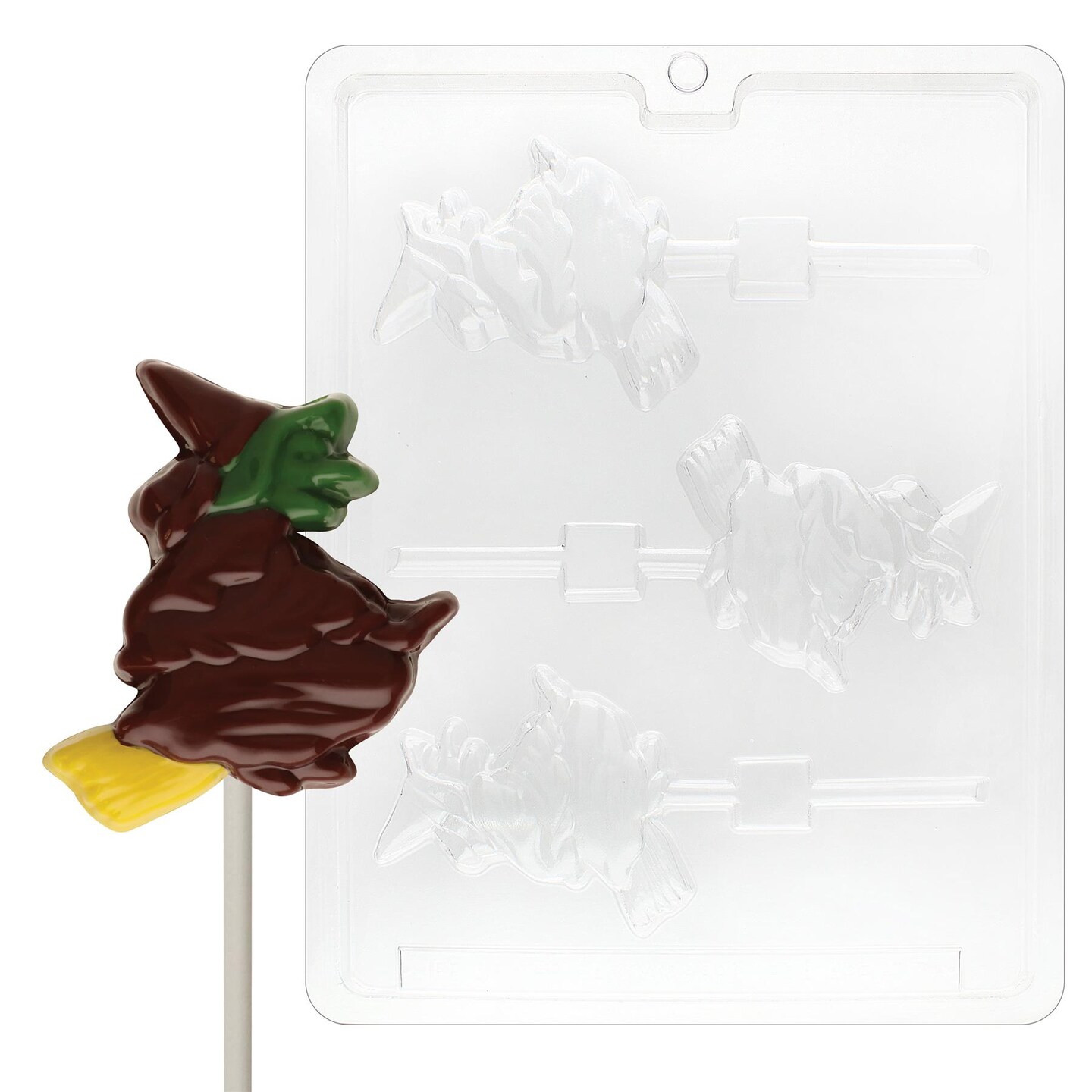 Witch On Broom Lollipop Chocolate Mold - Confectionery House