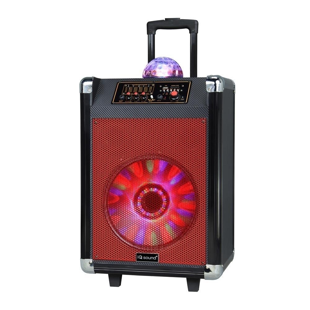 IQ Sound 12" Portable Bluetooth Speaker with Disco Ball Light (IQ-3612DJBT)