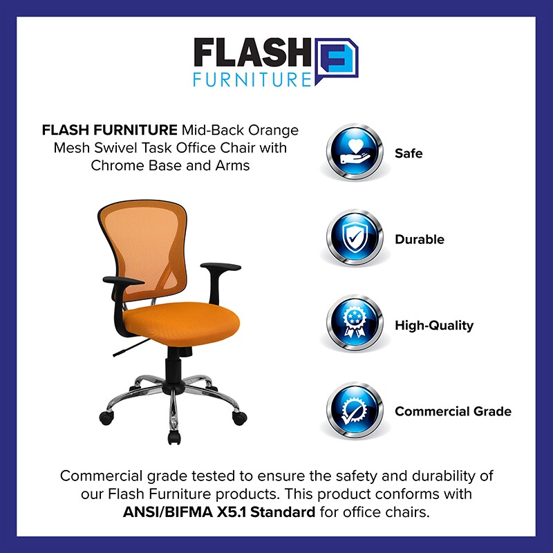 Flash Furniture Orange Mid-Back Task Chair