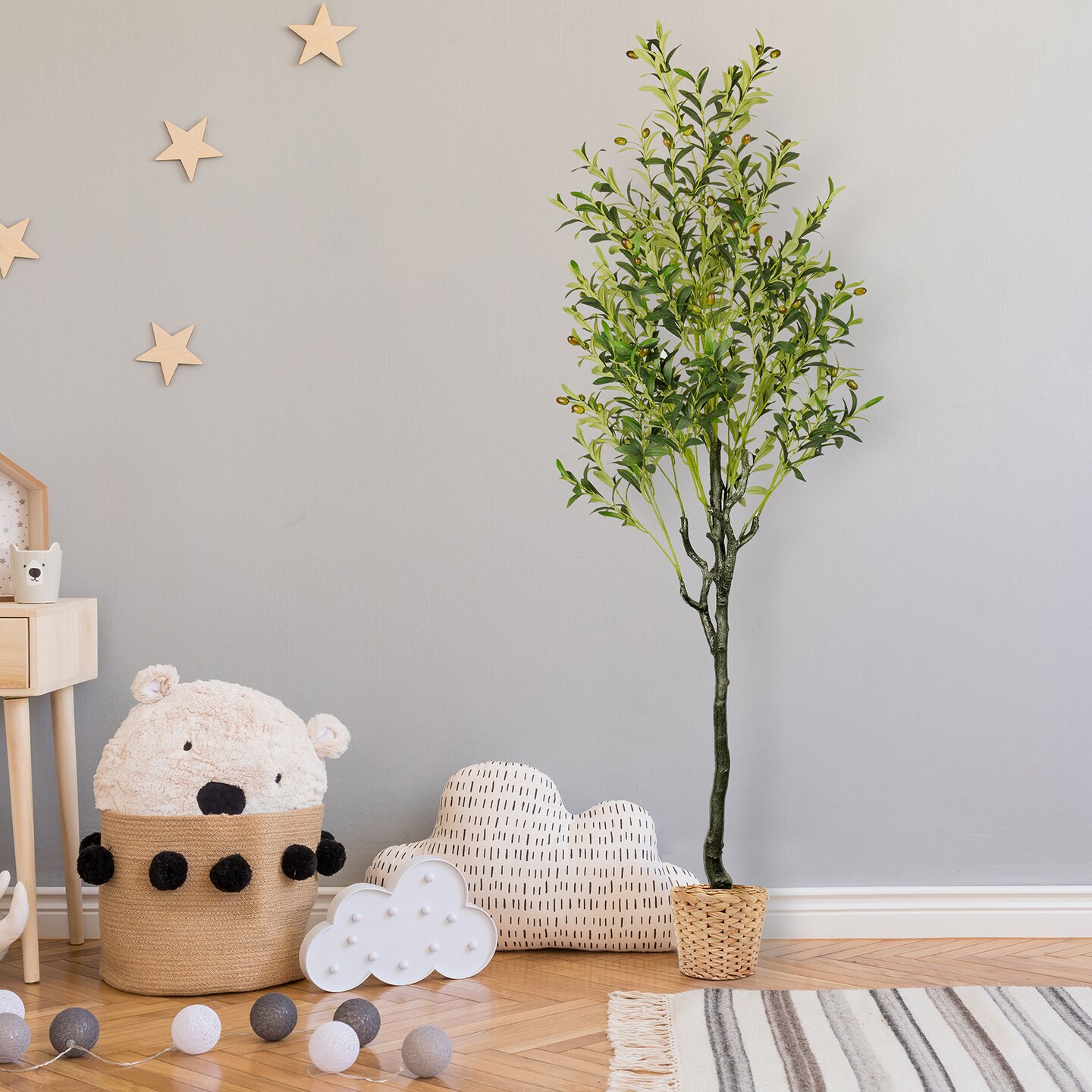 72&#x27;&#x27; Artificial Olive Tree Tall Fake Plants Suitable for Modern Living Rooms