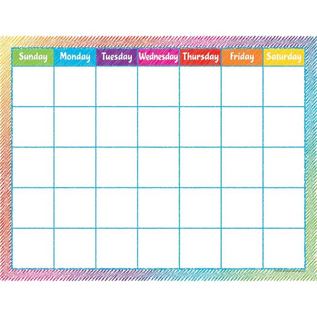 Teacher Created Resources  Colorful Scribble Calendar Chart - 6 Each