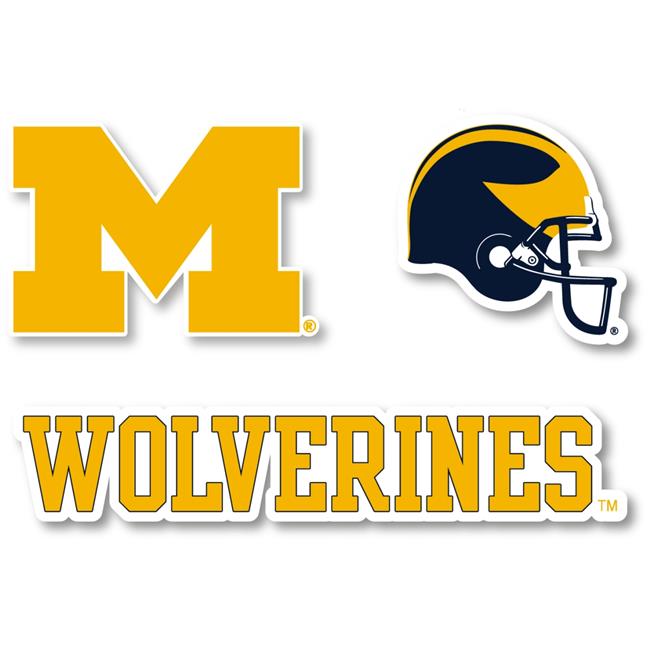 R &#x26; R Imports  Michigan Wolverines Vinyl Decal Sticker, 4 in. - Pack of 3