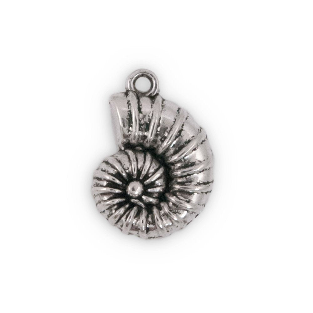 21x15mm Pewter Nautulis Shell Charm (Package of 10)