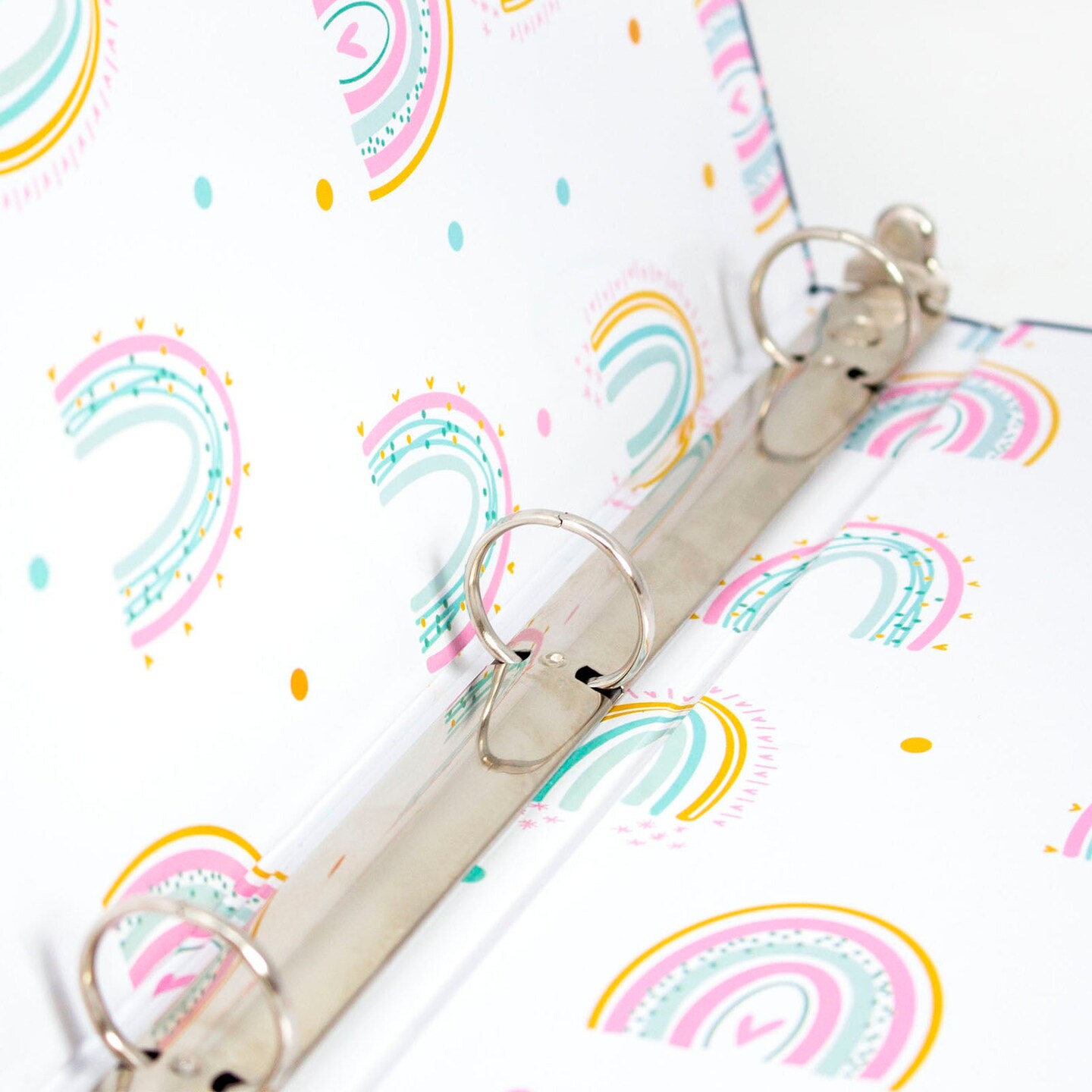 bloom daily planners 1&#x22; Ring Binder, 10&#x22; x 11.5&#x22;, Navy Rainbows