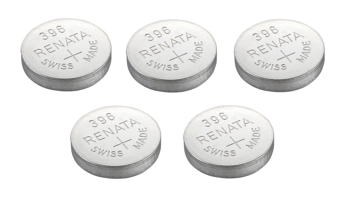 Renata Watch Battery Swiss Made Renata 396 or SR726SW Or AG2 1.5V (5 Batteries, 396 or SR 726 SW)