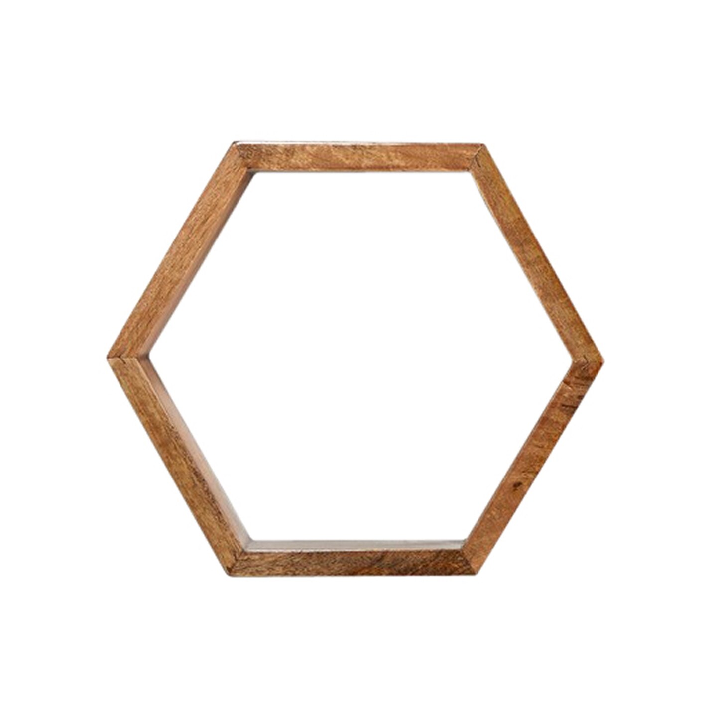 Nearly Natural Set of 5 Wooden Hexagon Honeycomb Wall Shelves 12"