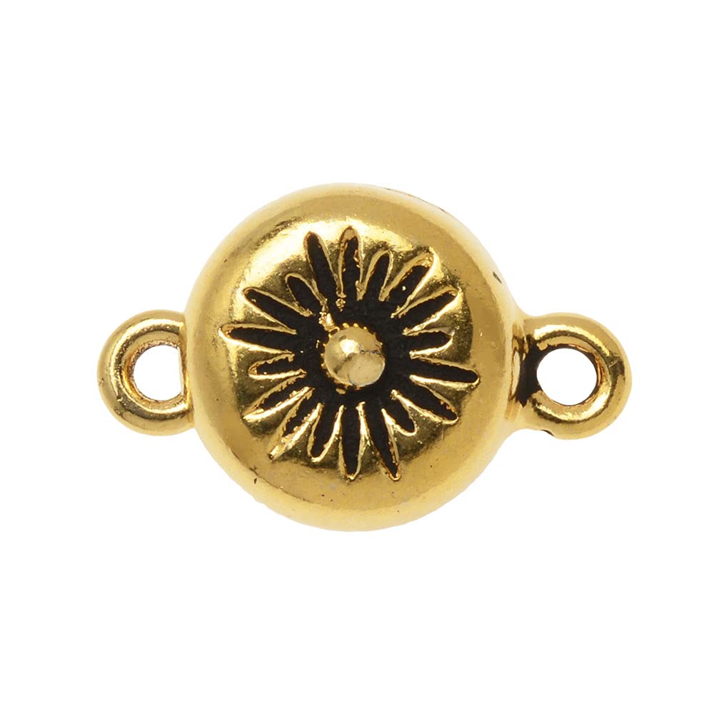 TierraCast Magnetic Clasps, Starburst 11x17mm, 1 Set, Antiqued Gold Plated