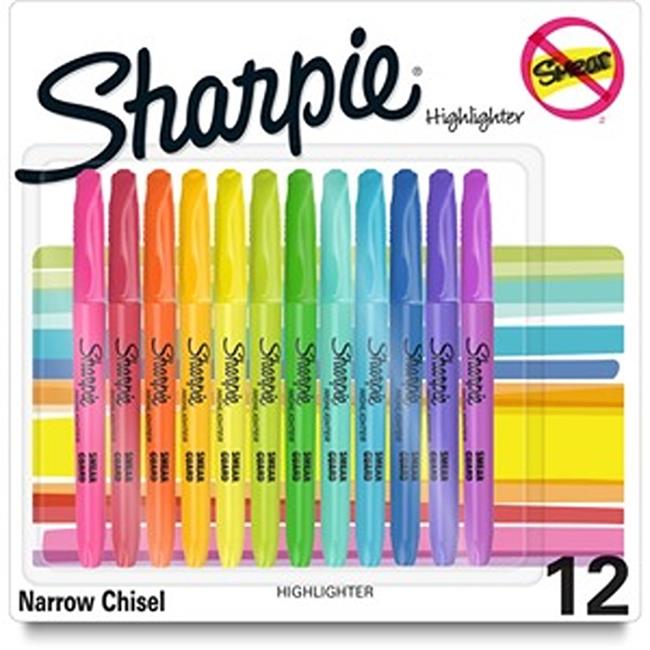 Sharpie  Accent Guard Highlighter, Assorted Color - Pack of 12