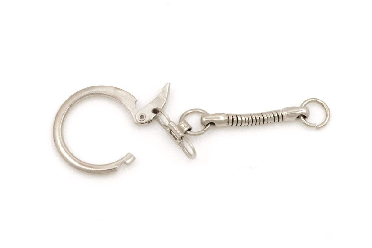 JewelrySupply Key Ring with Snake Chain and Open Jump Ring Silver Color (Package of 10)