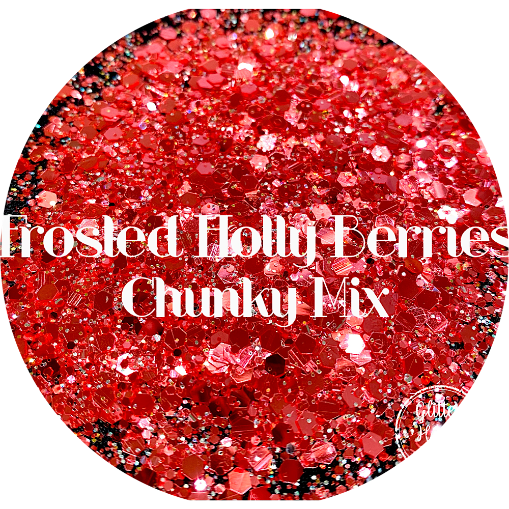 Polyester Glitter - Frosted Holly Berries Chunky Mix by Glitter Heart Co.&#x2122;