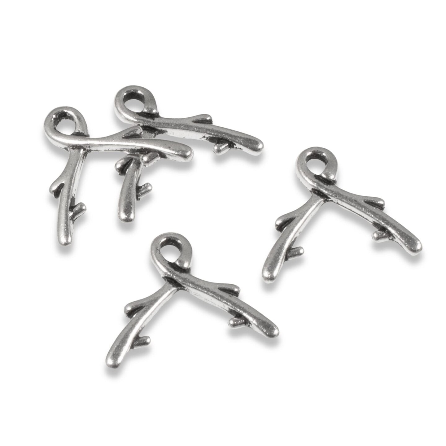 Silver Vine 8mm Briolette Bails, TierraCast Large Pinch Bails 4/Pkg ...