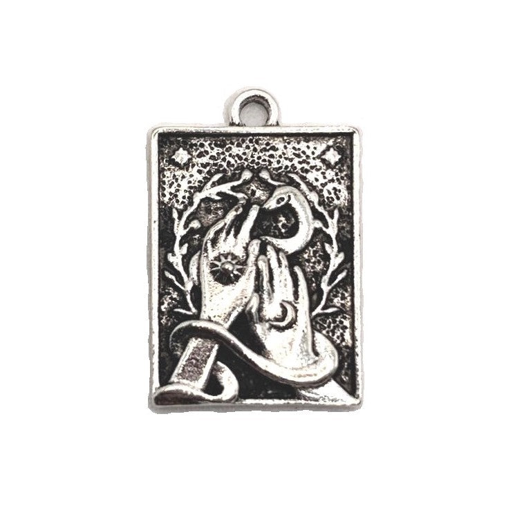 1, 4, 20 or 50 Pieces: Antique Silver Witchy Hecate Pendant