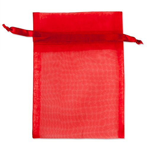 Organza Drawstring Bags 4x5 Red (Package of 10)