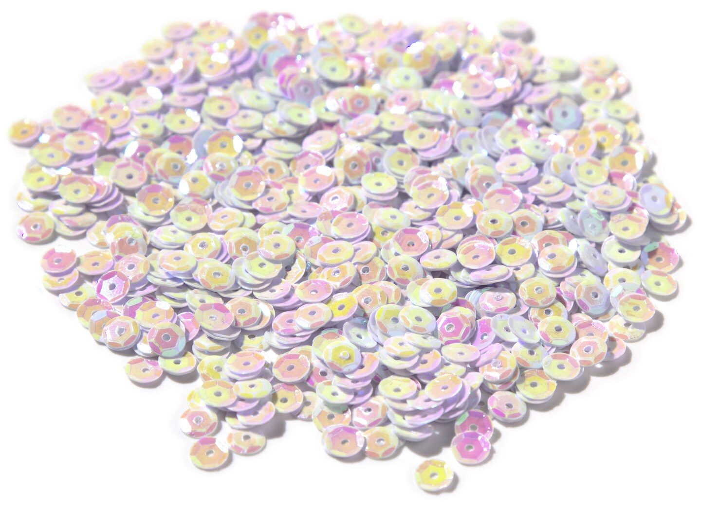 CousinDIY Cupped Sequins-White Iridescent, 8mm 200/Pkg