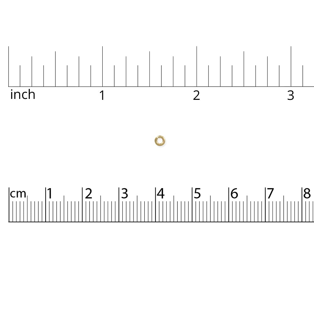 Extra Small 14 Karat Solid Yellow Gold Open Jump Ring 3mm Outer Diameter - 1.4mm Inner Diameter - 22ga Wire Thickness