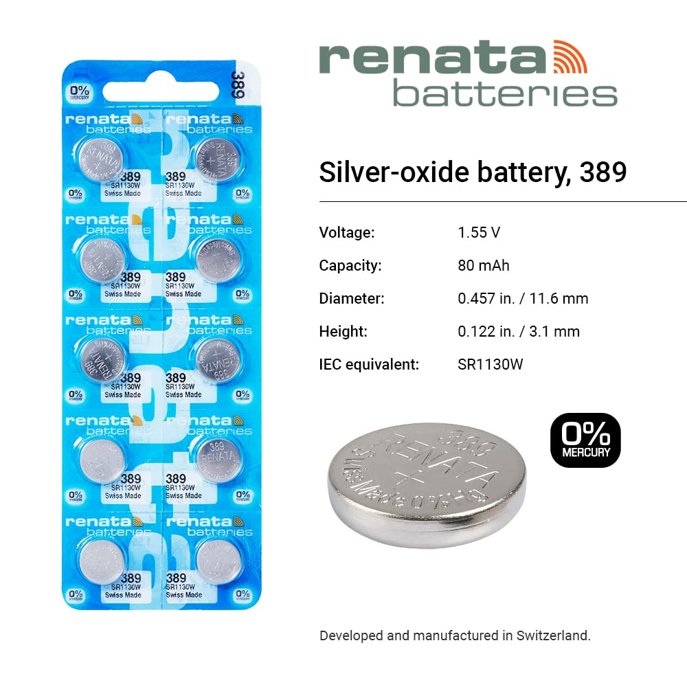 389 / SR54 / Renata Silver Oxide Button Batteries