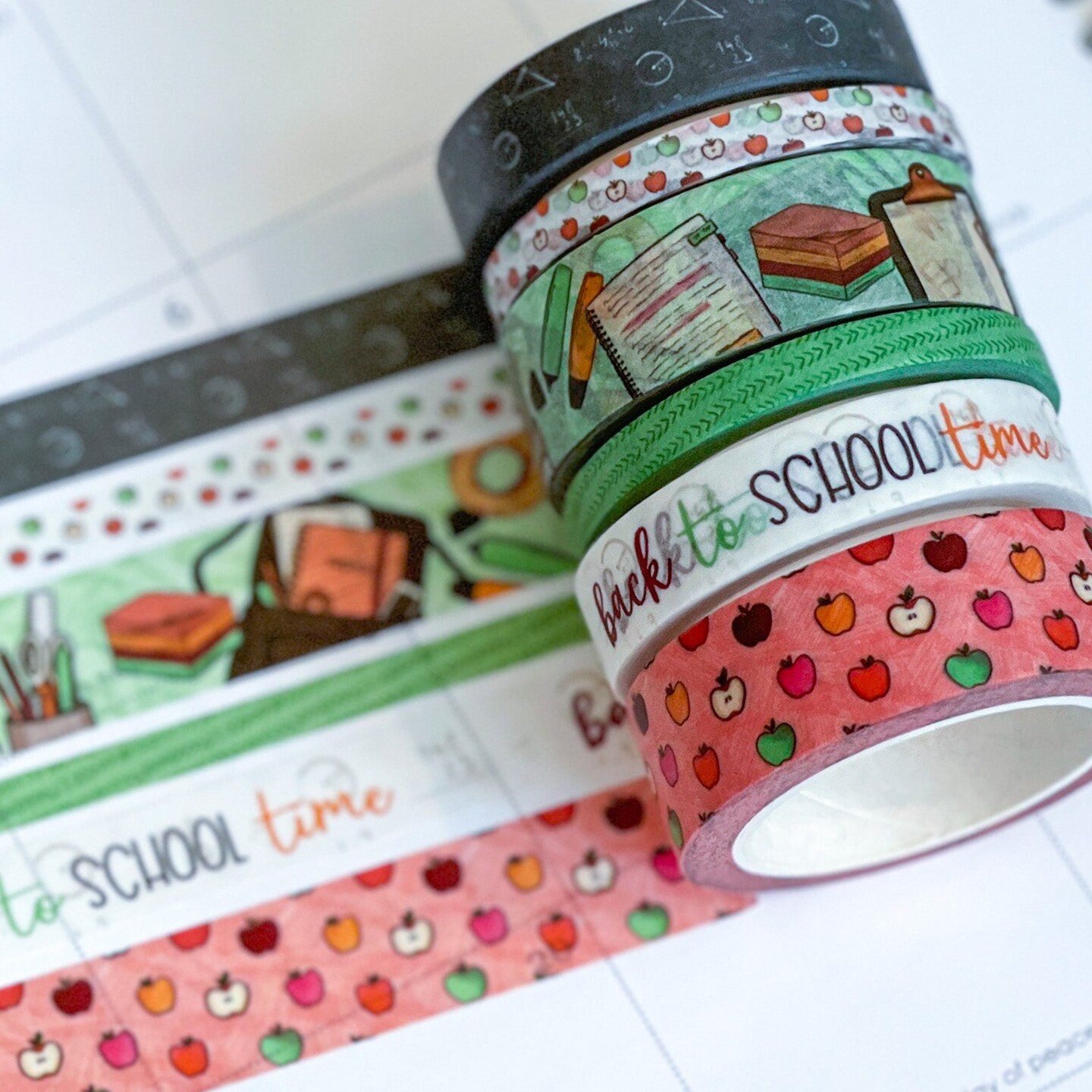 Back To School Apples Fall Teacher Washi Tape Set (W029) Michaels