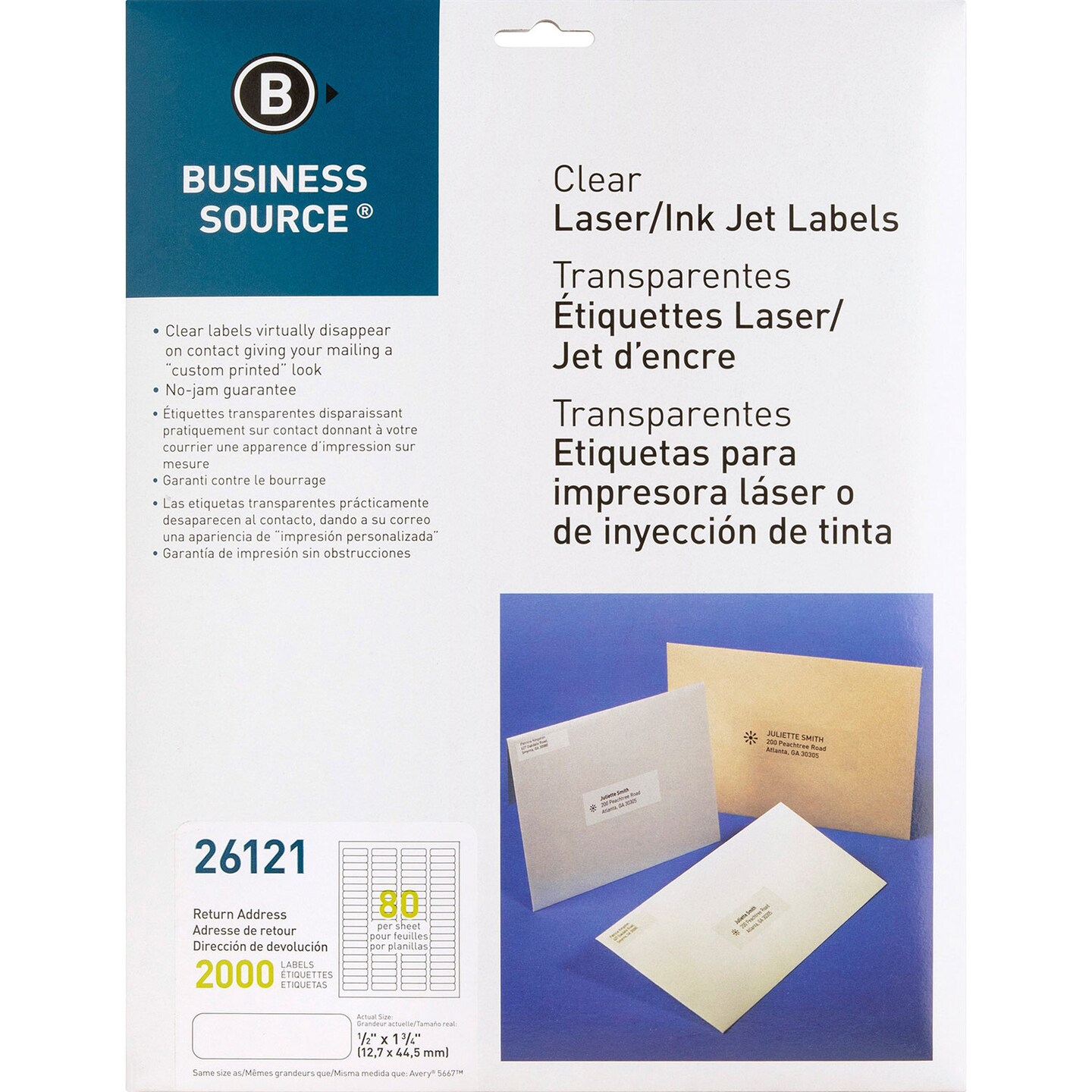 Business Source Label Mailing Laser 1/2quot; x 1-3/4quot; 2000 Pack ...