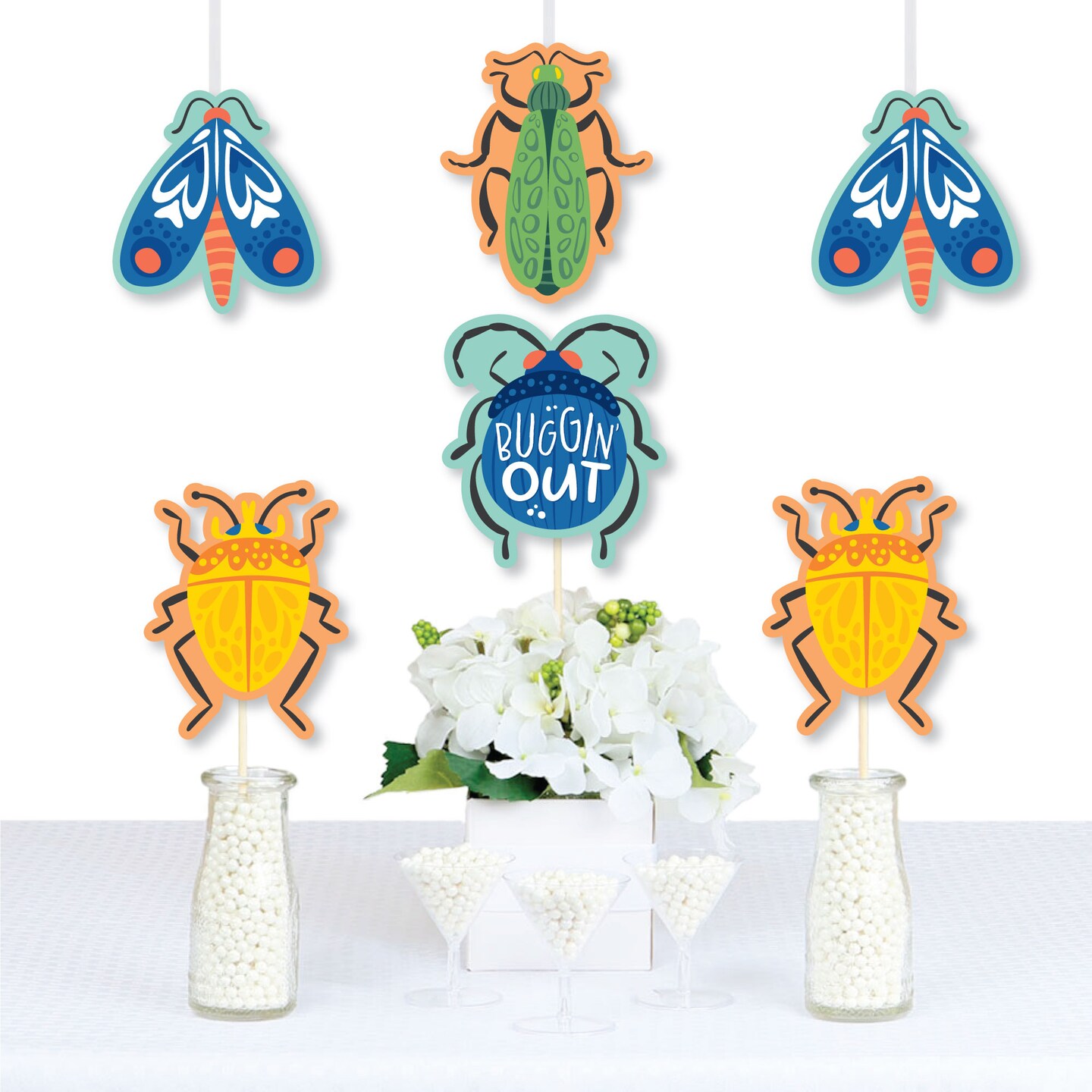 Big Dot of Happiness Buggin&#x27; Out - Decorations DIY Bugs Birthday Party Essentials - Set of 20