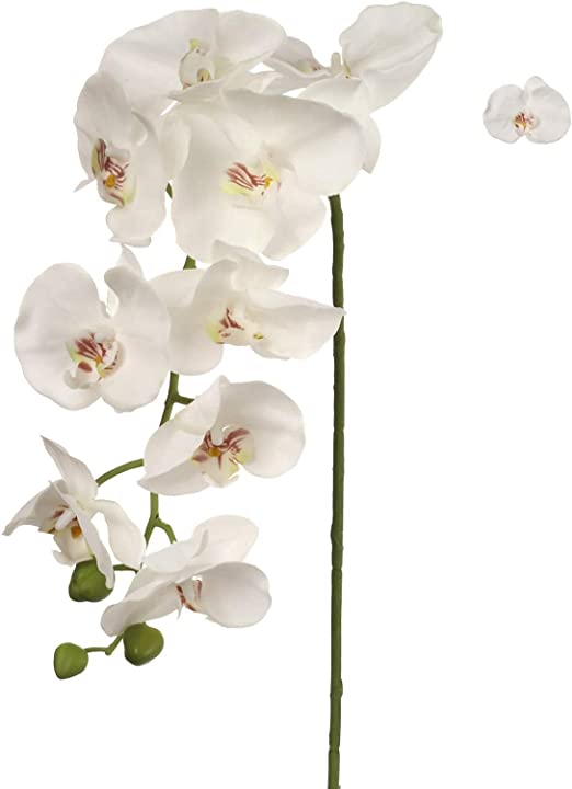 12-Pack: White Phalaenopsis Orchid Stem with 9 Silk Flowers, Floral Home by Artificial Flowers