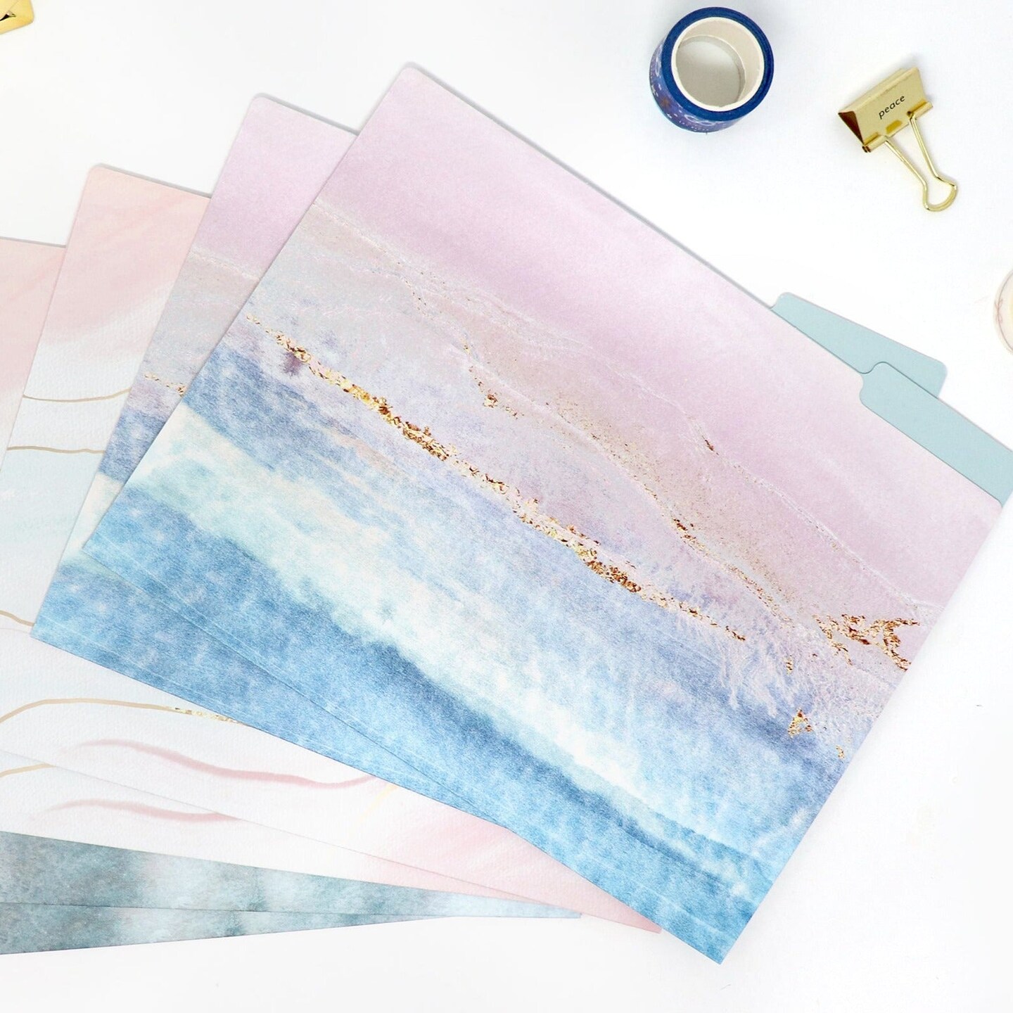 bloom daily planners File Folder Set, Ethereal Marble