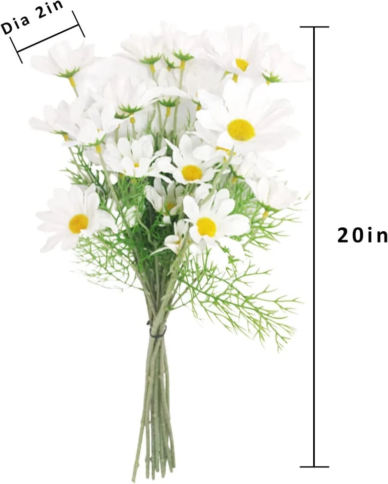 6pcs Fake Gerber Daisy for Home Decoration Wildflowers Spring Flowers for Wedding Decoration