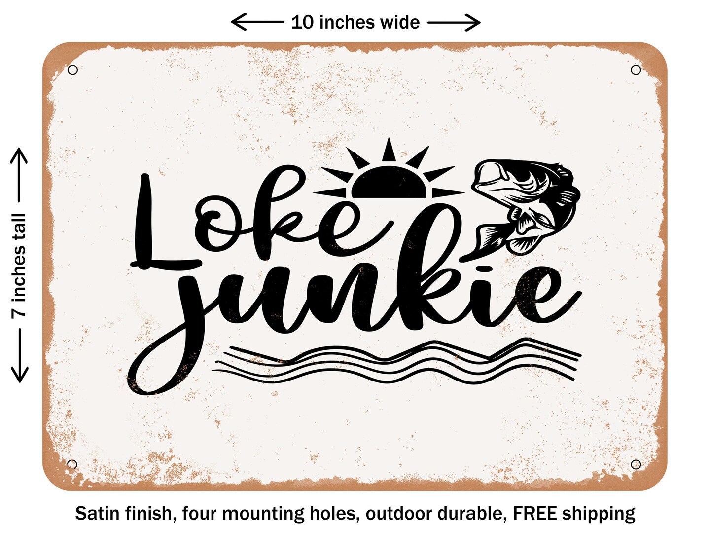 DECORATIVE METAL SIGN - Loke Junkie - Vintage Rusty Look