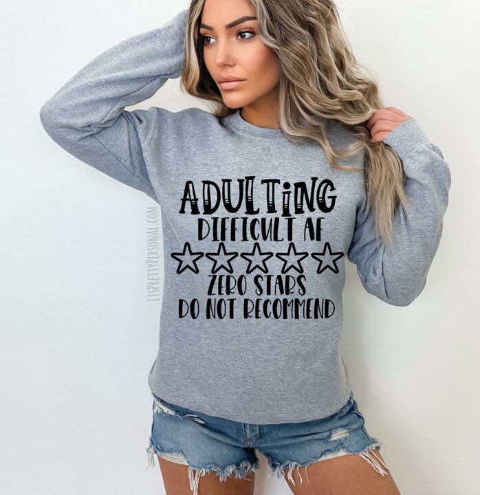 169 DTF Print- Adulting Zero Stars | Michaels