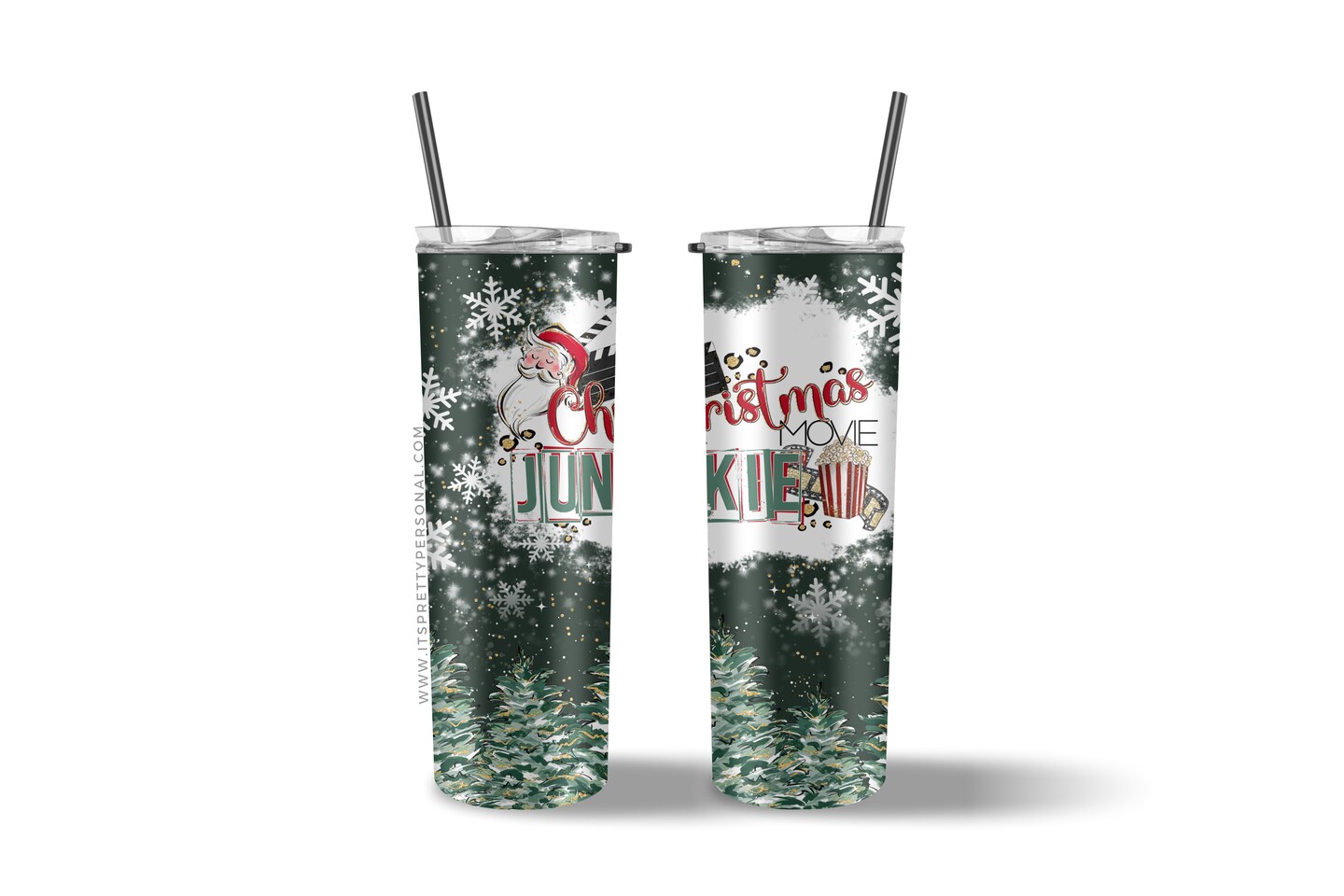 #475 CLEAR 20oz- Christmas Movie Junkie- 9.4&#x22; x 8&#x22; Pattern Vinyl Wrap (IPP EXCLUSIVE!)