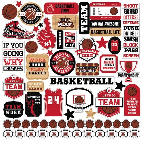 Echo Park EP Basketball Element Stickers