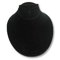 Low Profile Combination Jewelry Display Bust 4" Tall Black Velvet