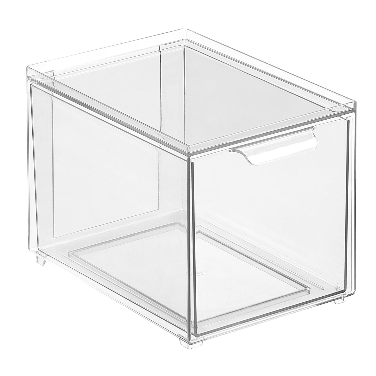 mDesign Plastic Stackable Bathroom Vanity Storage Organizer with Drawer