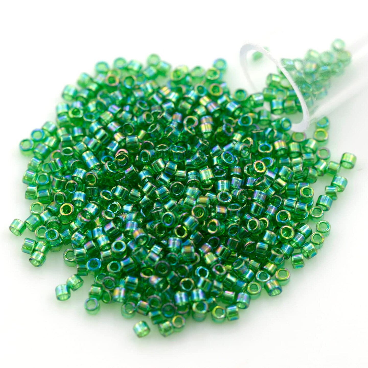 Miyuki Delica Seed Bead 11 0 Transparent Kelly Green AB