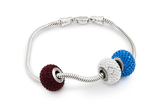 Caprice Bracelet with Push Lock 7-1/2" Sterling Silver Pandora-Style Bracelet