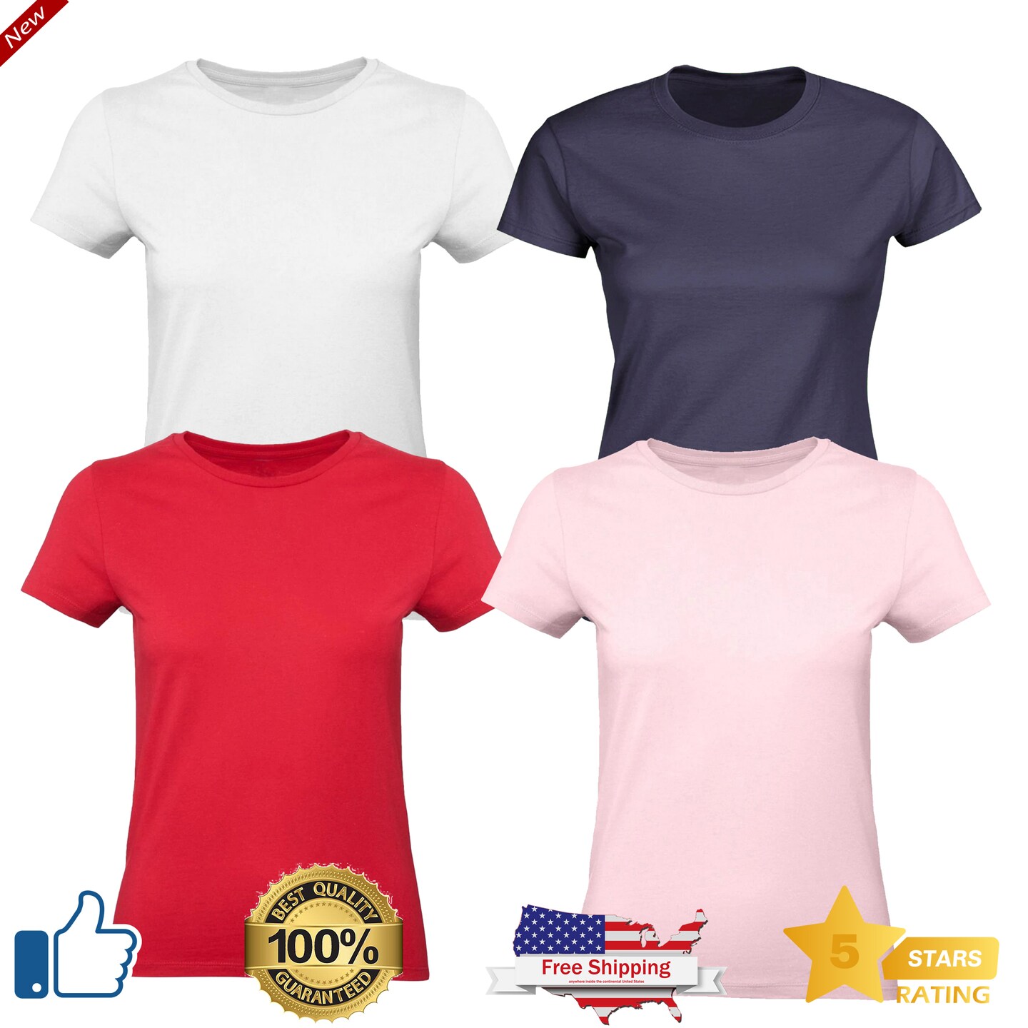 Summer Apparel Ring-Spun Combed Cotton T-Shirts for Women&#x27;s