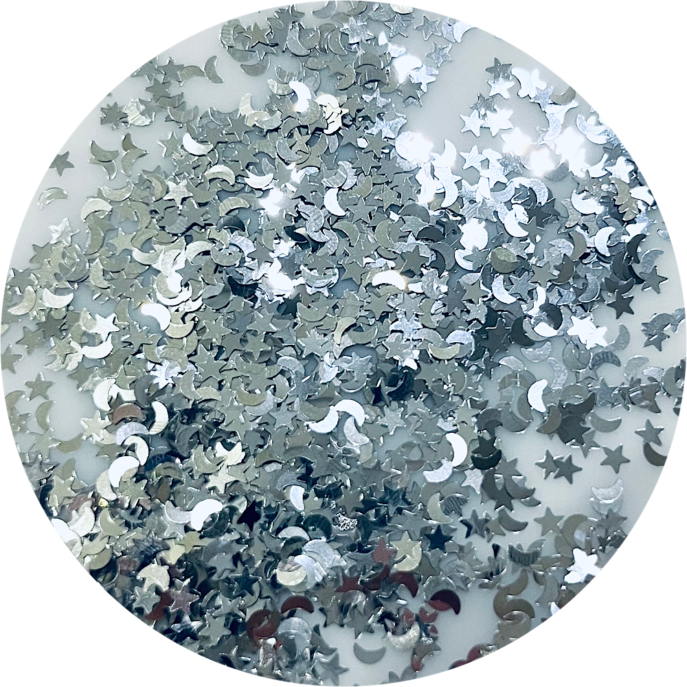 Polyester Glitter - Night Sky Star & Moon Glitter Shape by Glitter Heart Co.™