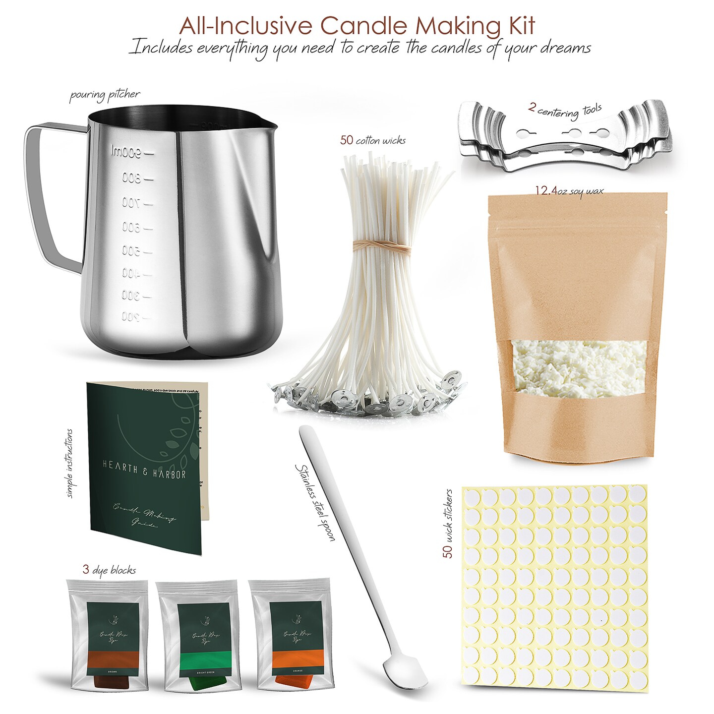 Hearth & Harbor Complete DIY Candle Making Kit For Adults