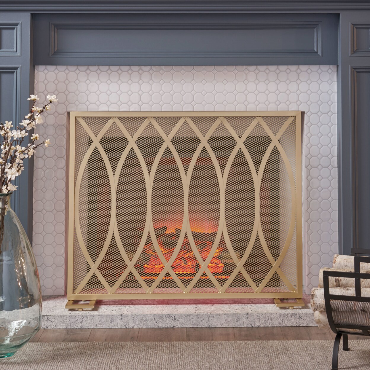 GDFStudio Junior Modern Single PanelIron Firescreen