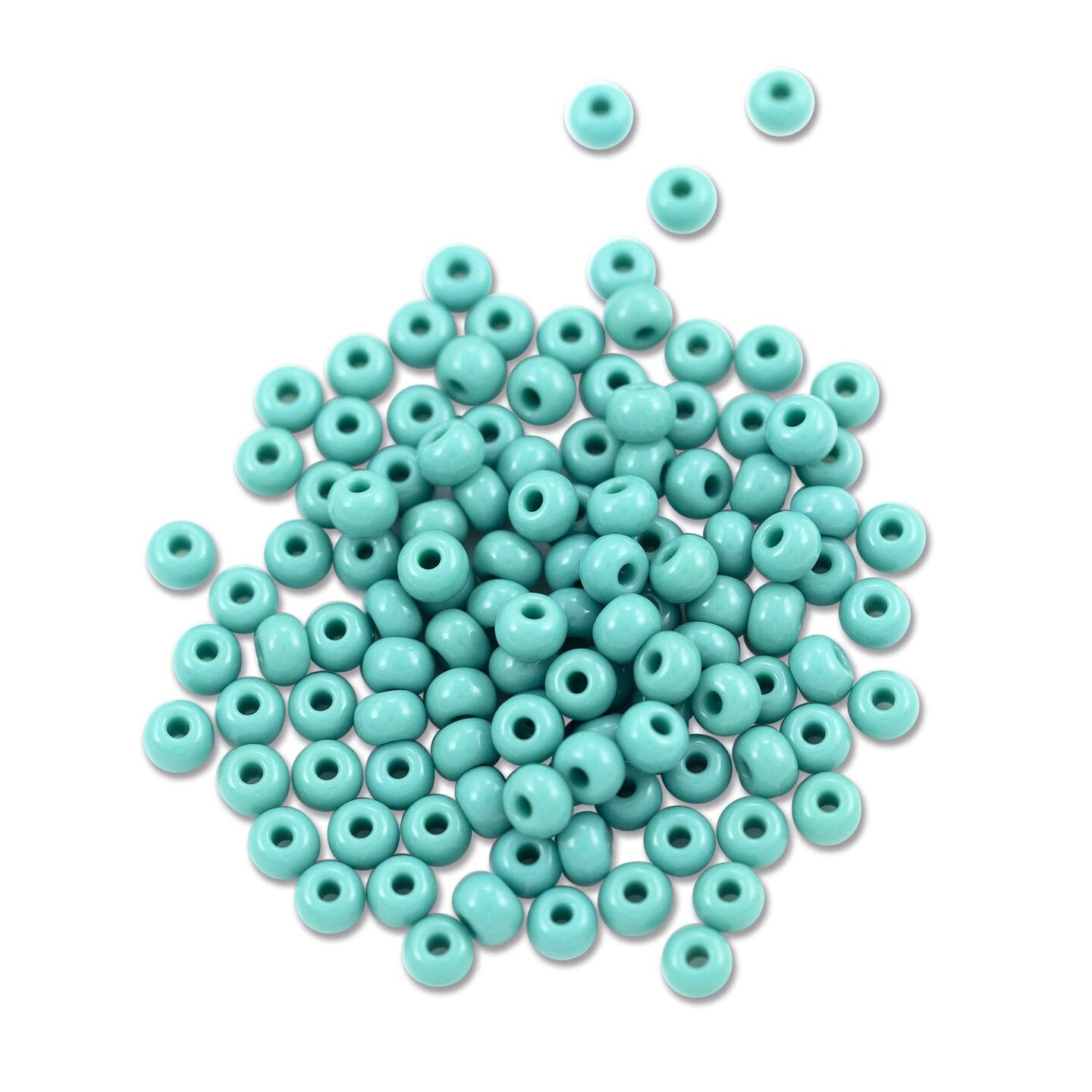 Czech Seed Bead 6/0 (4mm) Beads Opaque Turquoise (10 Grams) Beads