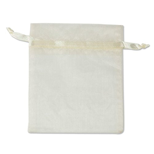 Organza Drawstring Bags 3x4 Ivory (Package of 10)